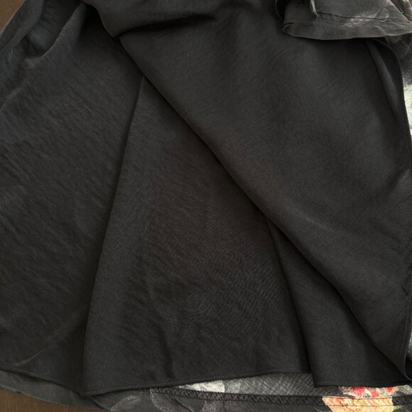 All Saints Melody Nancy Midi Dress Silk Blend Floral Sz 6 Cocktail Edgy Goth - Picture 9 of 13